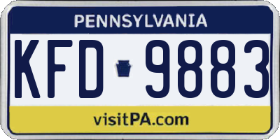 PA license plate KFD9883