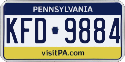 PA license plate KFD9884