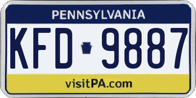 PA license plate KFD9887
