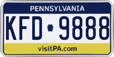PA license plate KFD9888