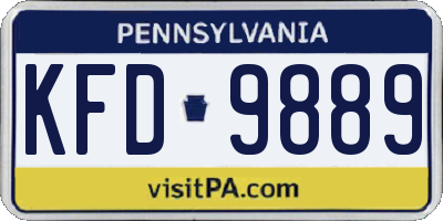 PA license plate KFD9889