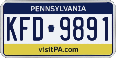 PA license plate KFD9891