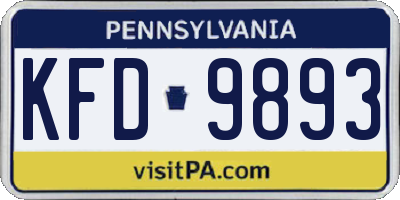 PA license plate KFD9893