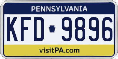 PA license plate KFD9896