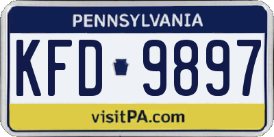 PA license plate KFD9897