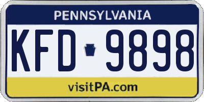 PA license plate KFD9898