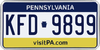 PA license plate KFD9899