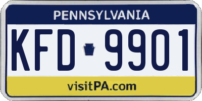 PA license plate KFD9901