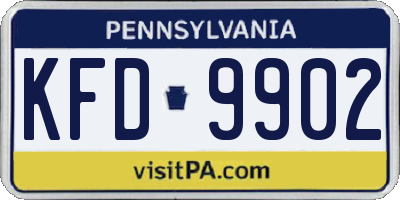 PA license plate KFD9902