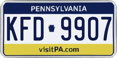 PA license plate KFD9907