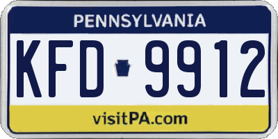 PA license plate KFD9912