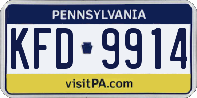 PA license plate KFD9914