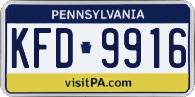 PA license plate KFD9916