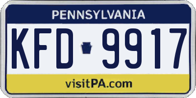 PA license plate KFD9917