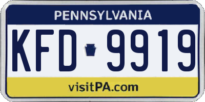 PA license plate KFD9919