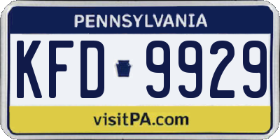 PA license plate KFD9929