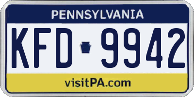 PA license plate KFD9942