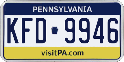 PA license plate KFD9946