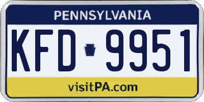 PA license plate KFD9951