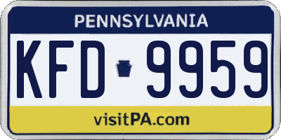PA license plate KFD9959