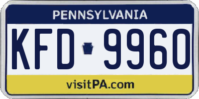 PA license plate KFD9960
