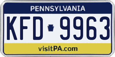 PA license plate KFD9963
