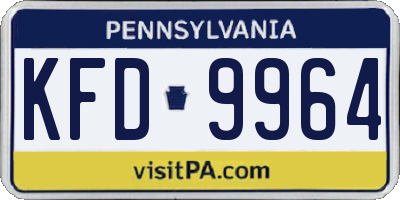 PA license plate KFD9964