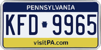 PA license plate KFD9965