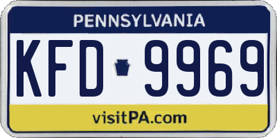 PA license plate KFD9969