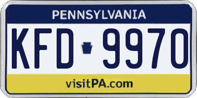 PA license plate KFD9970