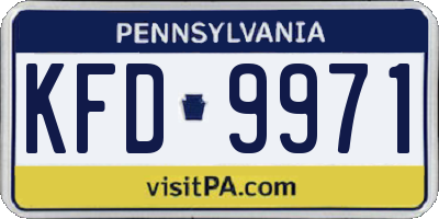 PA license plate KFD9971