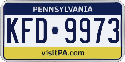 PA license plate KFD9973