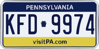 PA license plate KFD9974