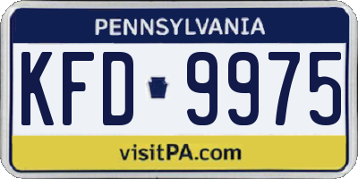 PA license plate KFD9975