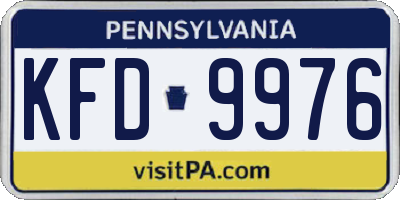 PA license plate KFD9976