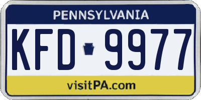 PA license plate KFD9977
