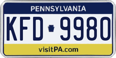 PA license plate KFD9980