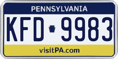 PA license plate KFD9983