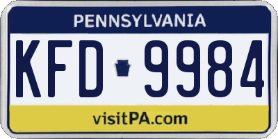 PA license plate KFD9984