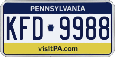 PA license plate KFD9988