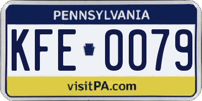PA license plate KFE0079