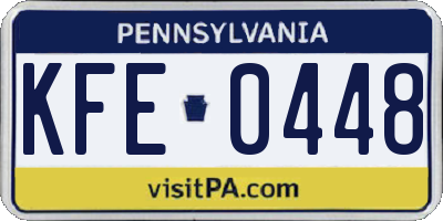 PA license plate KFE0448