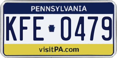 PA license plate KFE0479