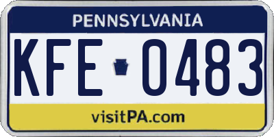 PA license plate KFE0483