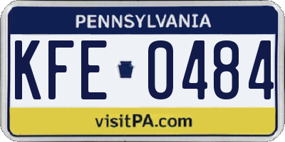 PA license plate KFE0484