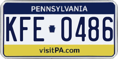 PA license plate KFE0486
