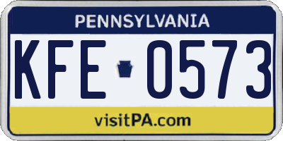 PA license plate KFE0573