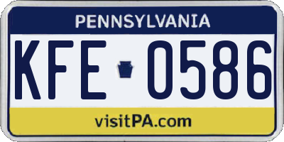 PA license plate KFE0586
