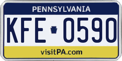 PA license plate KFE0590