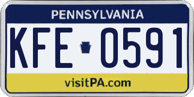 PA license plate KFE0591
